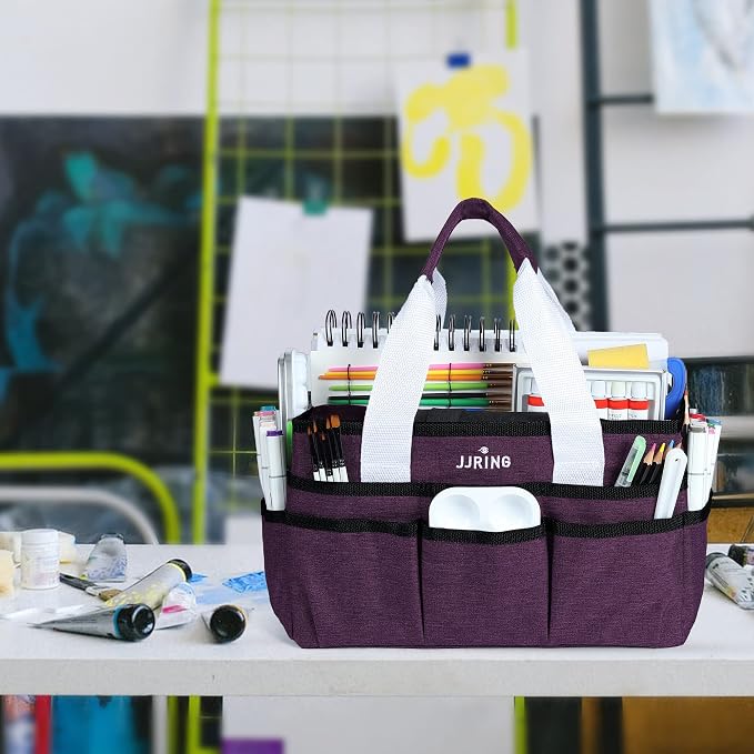 JJRING Craft Organizer Tote Bag, Art Storage Caddy - Image 7