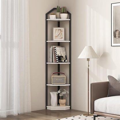 Fun Memories 5 Tier Corner Shelf, 70” Corner Shelf Stand, Corner Bookshelf - Image 2