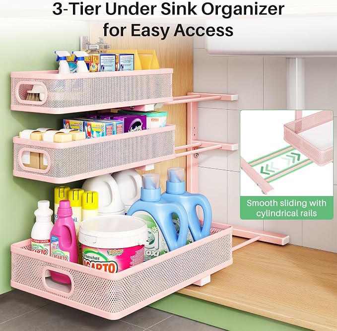 Kitstorack Under Sink Organizer, Slide out Storage Drawer Rack - Image 5