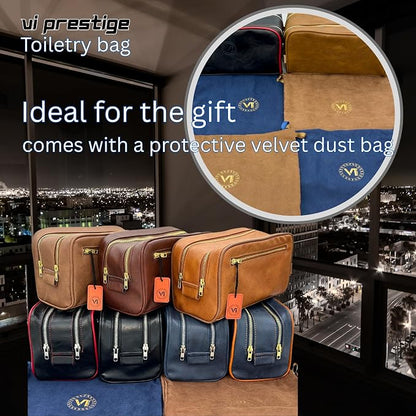 Dopp Gift Large Travel Toiletry Bag Premium Quality PU Leather Two compartments - Image 7