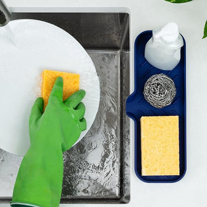 Zulay Kitchen Large Silicone Sponge Holder – Flexible Sink Organizer Tray - Image 3