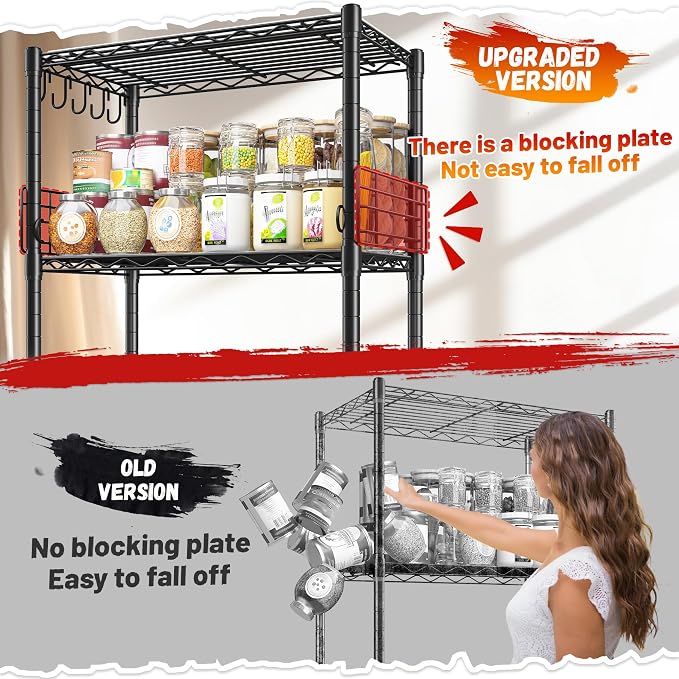 5 Tier Metal Shelving Unit Pantry Storage Shelves - Image 5