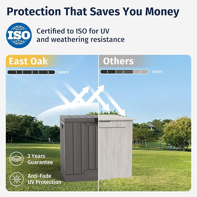 EAST OAK Outdoor Storage Box | 31 Gallon Deck Box Indoor and Outdoor Use | - Image 2