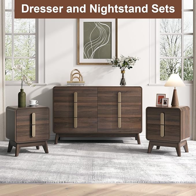 Nightstands Set of 2, Mid Century Modern Nightstand - Image 7