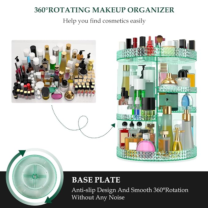 360 Degree Rotating Makeup Organizer, Extra Large Capacity Organizador De - Image 3