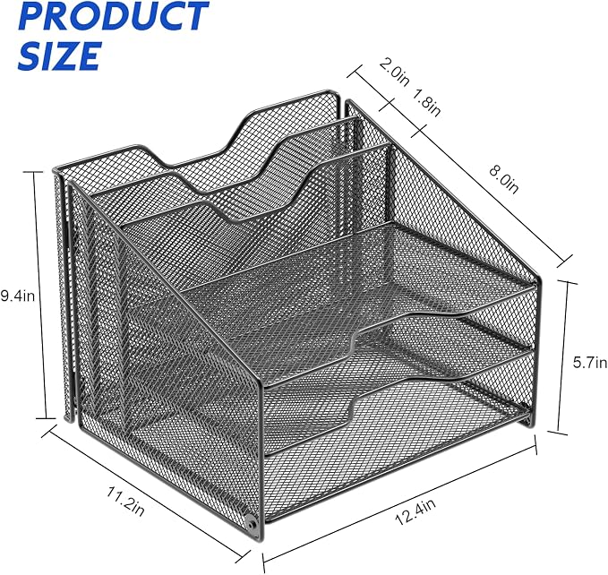 Samstar Desk File Organizer, Mesh Letter File Folder Holder - Image 6