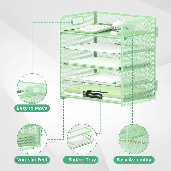 Supeasy 5 Trays Paper Organizer Letter Tray - Image 3