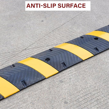 Orangestar 6Ft Rubber Speed Bump, 2 Channel Speed Hump w/4 Bolts - Image 3