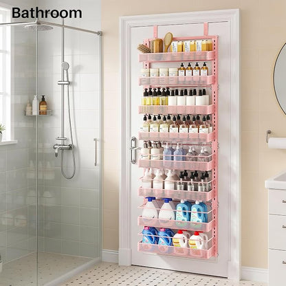 SNTD 8 Tiers Over the Door Organizer, Height Adjustable Spice Rack, Dense Mesh - Image 9