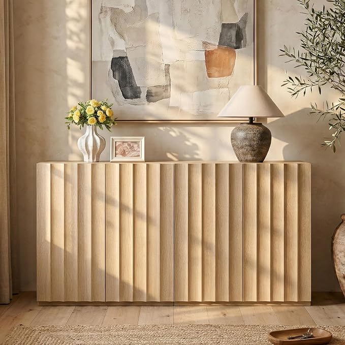 VividVibe Wide Fluted Sideboard Buffet Cabinet - Image 6