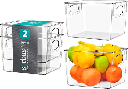 Sorbus Medium Clear Plastic Storage Bins by Sorbus