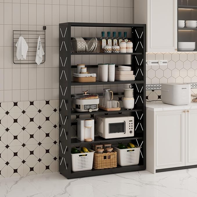 5 Tier Bookcase, Industrial Bookshelf, Home Office Bookcase Shelf Storage - Image 7