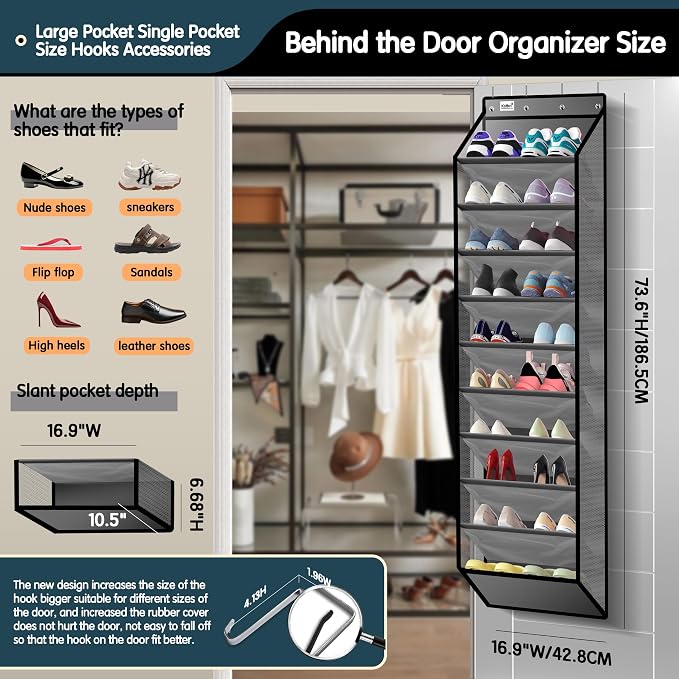 10 Tier Over The Door Organizer - Image 2
