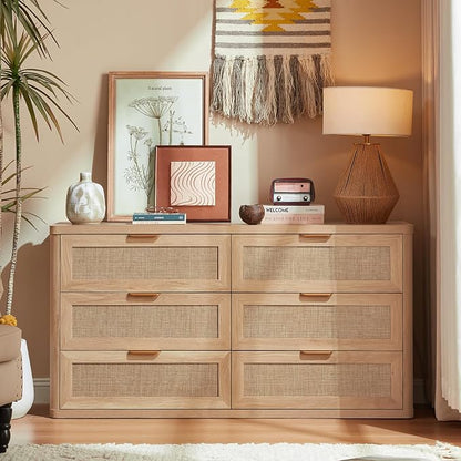 LEYAOYAO Rattan 6 Drawer Dresser - Image 7
