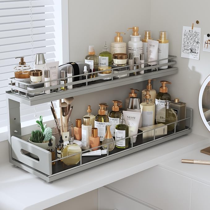 Under Sink Organizer Upgrade To Professional Rails, 2-Tier Dual Pull Out - Image 9