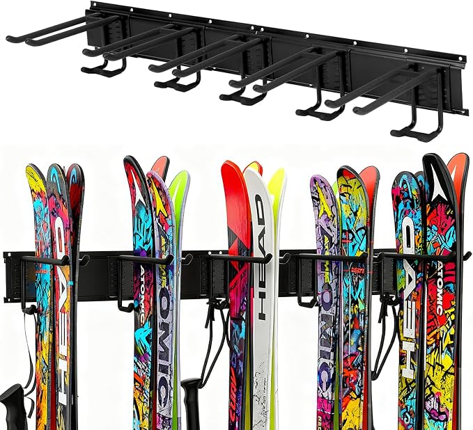 Wall Mount Ski Rack – Heavy Duty Garage Storage by Unknown