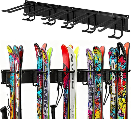 Wall Mount Ski Rack – Heavy Duty Garage Storage by Unknown