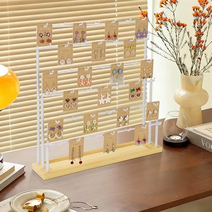 Earring Display for Vendors, 6 Tiers 42 Hooks Jewelry Rack Display Holder Stand - Image 5