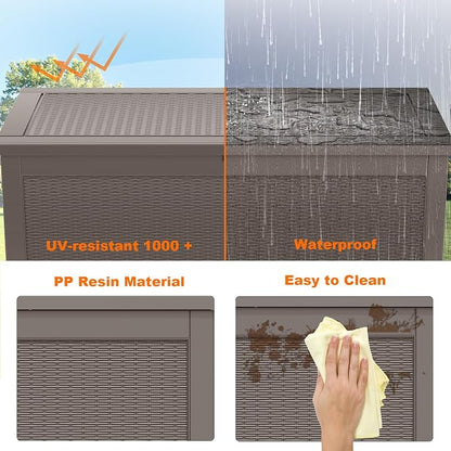 DRATO 320 Gallon Deck Boxes Outdoor Waterproof, Lockable Outdoor Storage Box - Image 6