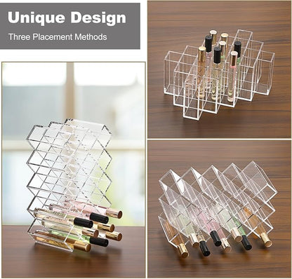 ELLDOO Rollerball Perfume Organizer, 23 Spaces Clear Acrylic Perfume Storage - Image 3