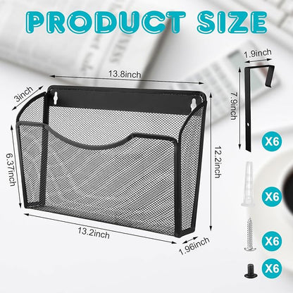 Tenceur 3 Pcs Mesh Letter Wall File Folder Cubicle File Holder Hanging Wall - Image 2