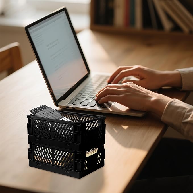 6 Pack Mini Foldable Small Plastic Baskets - Image 6