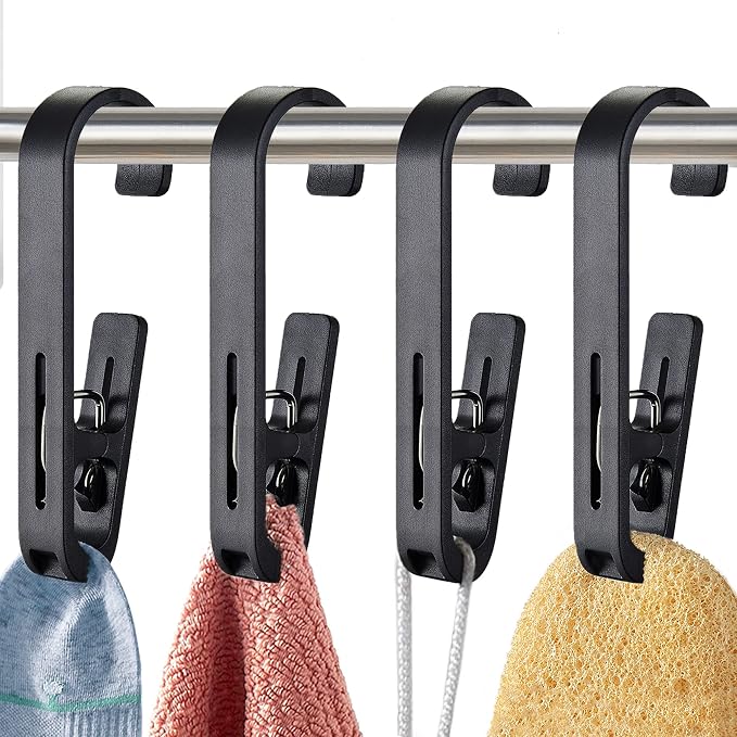 Laundry Hooks with Clips Hanger Closet Organizer Clamps Socks Boot Bras Towels by XoYoZo