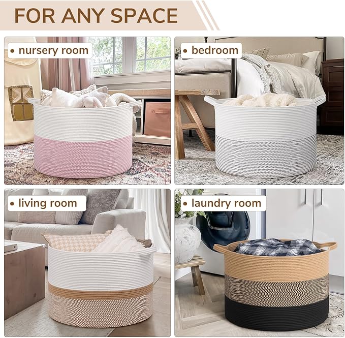 INDRESSME 115L Extra Large Blanket Basket - Image 4