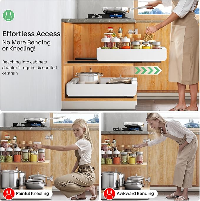 Kitstorack Pull out Cabinet Organizer, Expandable Heavy Duty Slide out Drawers - Image 4