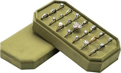 Velvet Ring Organizer Display Tray Jewelry Box Earring Holder Case - Image 4