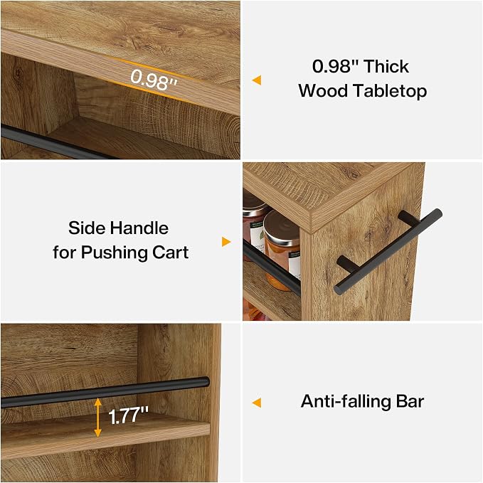 Tribesigns Slim Storage Cart, Rolling Narrow Kitchen Cart on Wheels - Image 6
