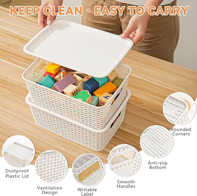 10 Pack Plastic Storage Bins - Image 3