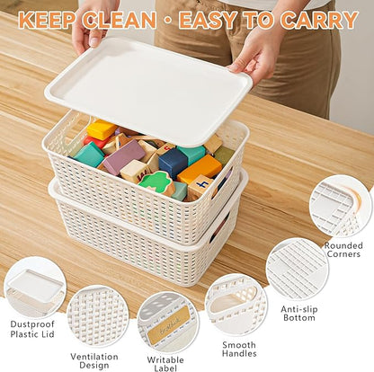 10 Pack Plastic Storage Bins - Image 3