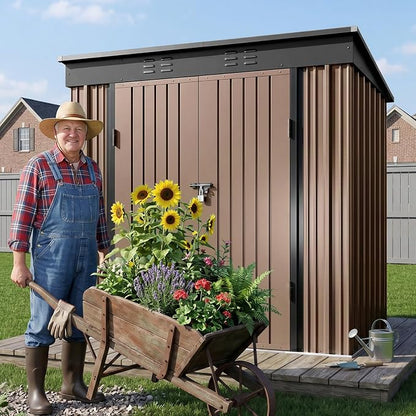 Gizoon 8' x 6' Outdoor Storage Shed, Lockable Doors and Ventilation - Image 3