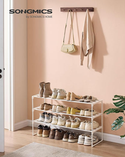 SONGMICS Shoe Rack, 3-Tier Shoe Organizer, Metal Storage Shelf, Upright or - Image 2