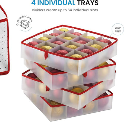 ZOBER Christmas Ornament Storage Box Plastic - Image 4