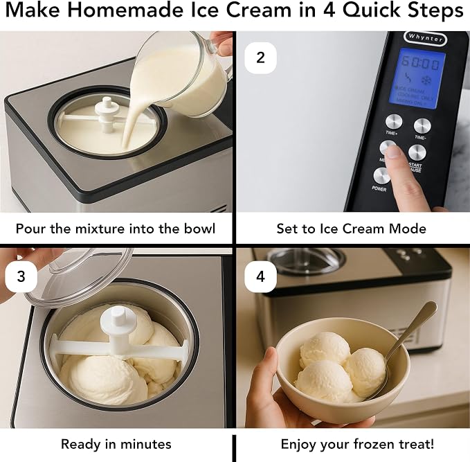 Whynter Ice Cream Maker Machine Automatic 2.1 Qt. - Image 3