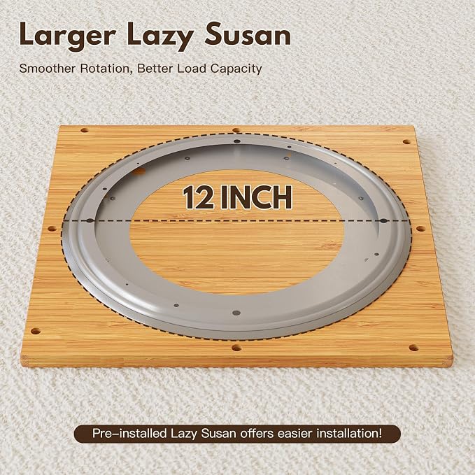 XIMN 360° Rotating Bamboo CD/DVD Shelf - Image 8