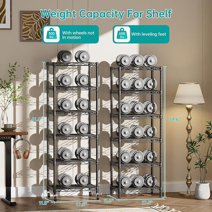 SINGAYE 6 Shelves Storage Shelf Wire Shelving Unit Metal Adjustable Wheels | - Image 7