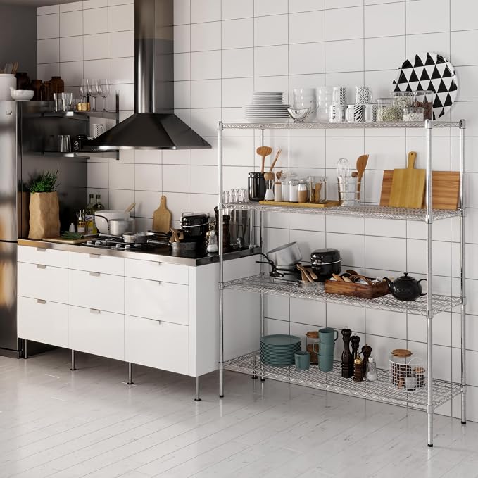 18" Deep x 54" Wide x 64" Height Wire Shelving Kit | 4-Tier | NSF Commercial - Image 7