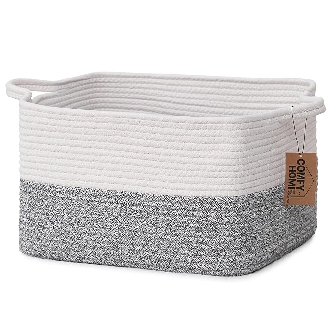 COMFY-HOMI Cotton Rope Woven Basket by COMFY-HOMI