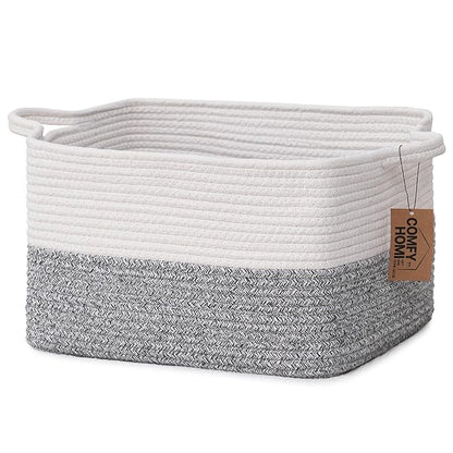 COMFY-HOMI Cotton Rope Woven Basket by COMFY-HOMI
