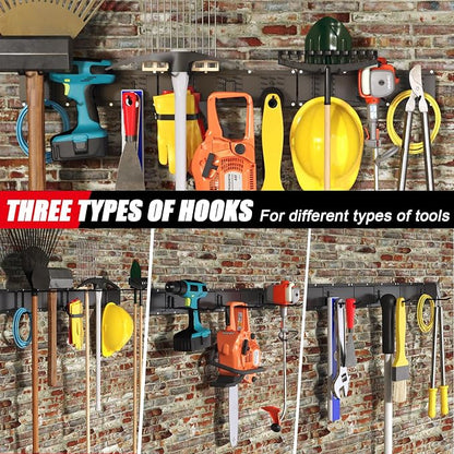64 Inches Garage Organization, Wall Mount Garden Tool Organizer, 880lbs - Image 4