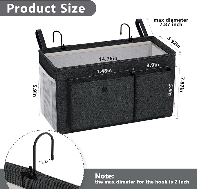 Bedside Caddy Bedside Storage Hanging Organizer - Image 2
