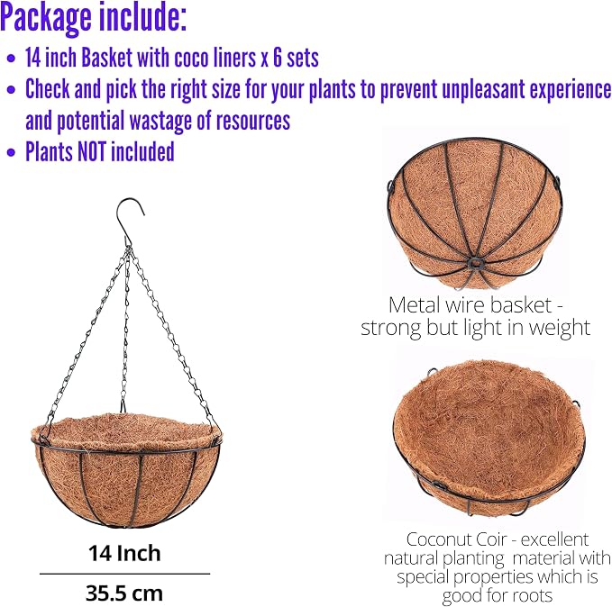 LaLaGreen Hanging Baskets for Outdoor Plants Large Hanging Planter - Image 2