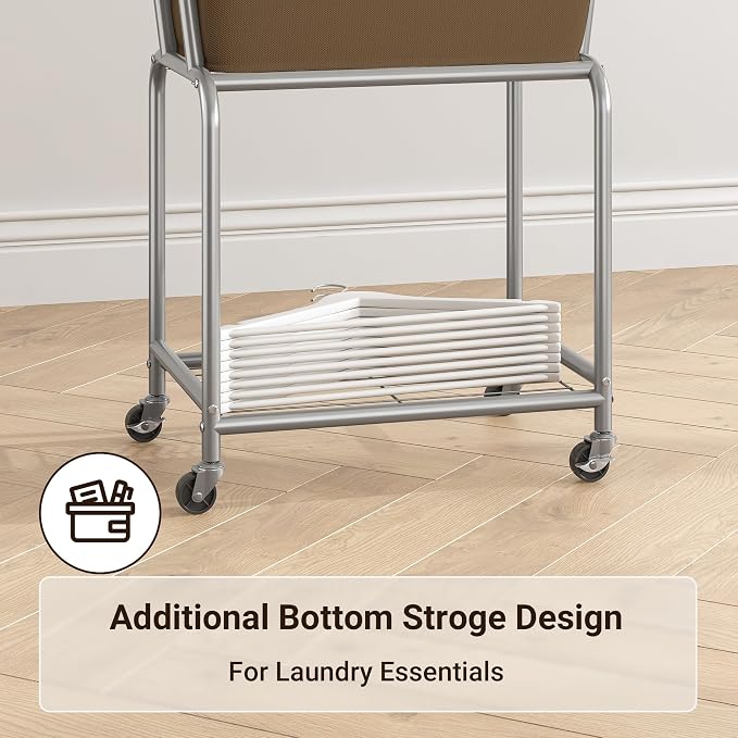 ELYKEN Laundry Cart with Wheels, Rolling Laundry Hamper with Removable Bag and - Image 6