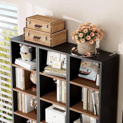 FOTOSOK 2 Pcs 71'' Tall Narrow Bookshelf, 8-Tier Media Tower Rack Set of 2 | CD - Image 6