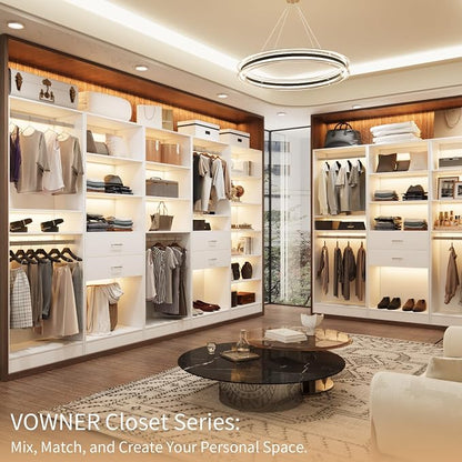 VOWNER 25'' Freestanding Closet System Walk-in Wardrobe Closet Tower | White - Image 7