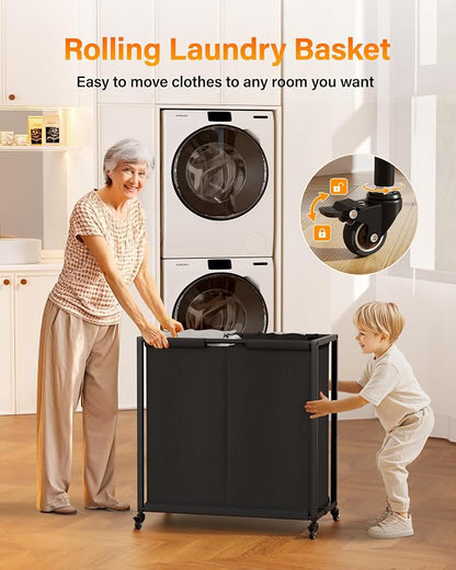Laundry Sorter 2 Section: Laundry Hamper Basket - Image 3