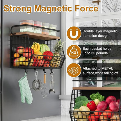 Magnetic Shelf for Fridge, Onion and Potato Spice Snacks Fruit and Vegetable - Image 3